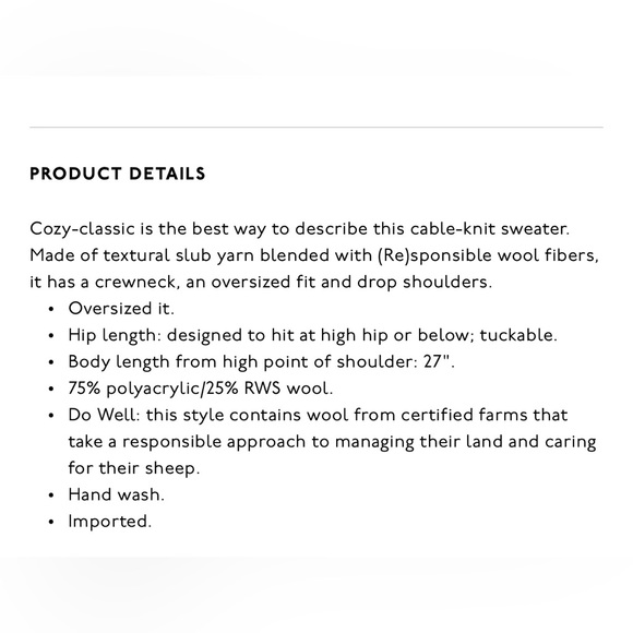 MADEWELL Cable-Knit Oversized Sweater - Picture 8 of 8